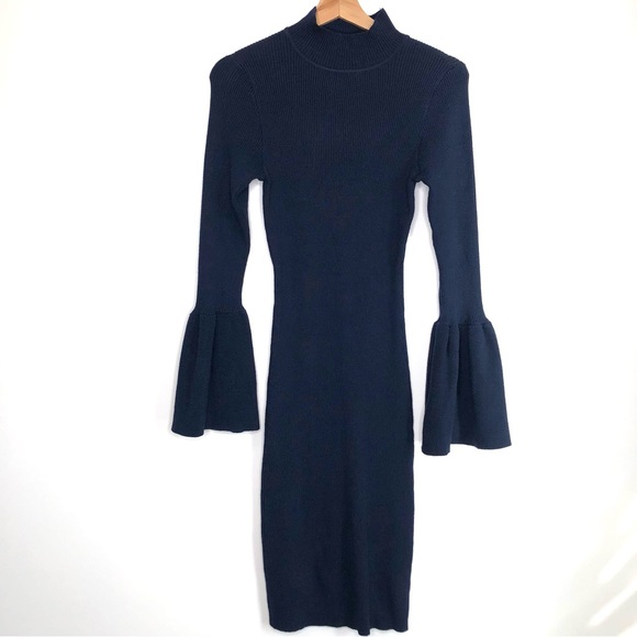 VENUS Dresses Venus Bell Sleeve Ribbed Bodycon Dress Poshmark